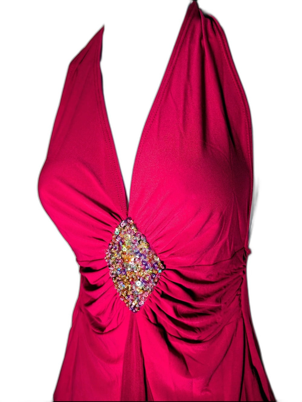 Prada Y2K fuchsia pink jewel-accent halter top - view 4