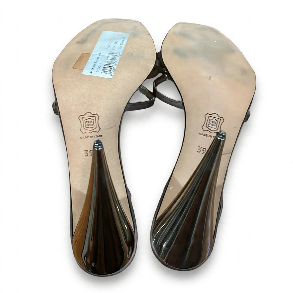 Catherine Malandrino Jakarta Satin Heels - Brown, Size 8.5