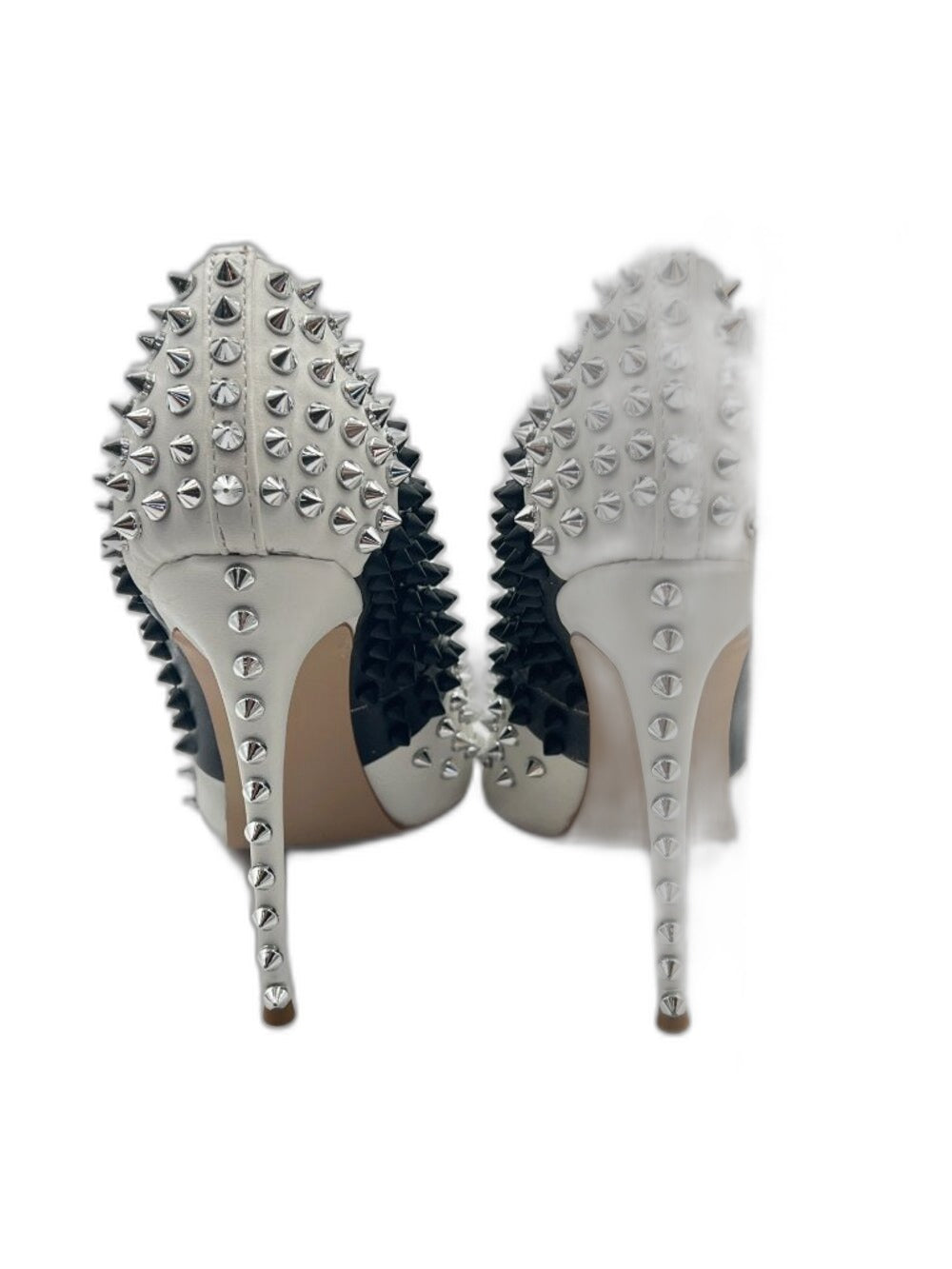 FSJ white/black studded rivet stiletto pumps - view 4