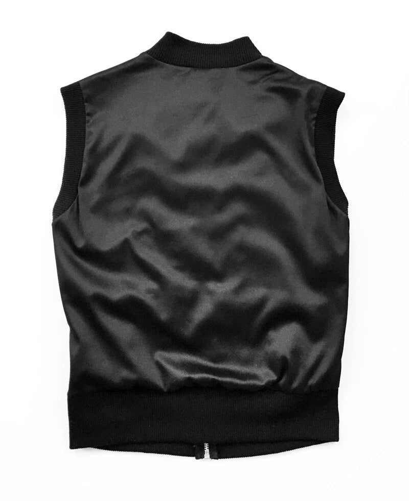 Sharagano black ruched satin vest top - view 5