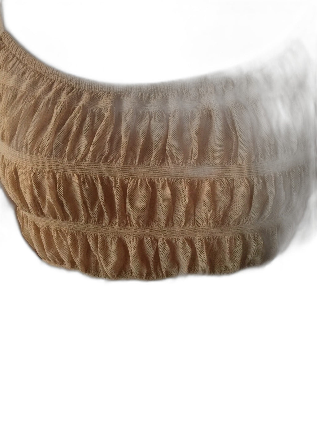 Luxx sheer ruched net top - textured stripes detail