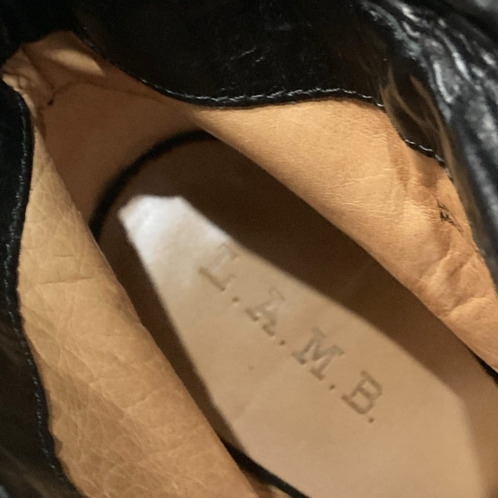 L.A.M.B. by Gwen Stefani black suede leather heeled ankle boots - view 5