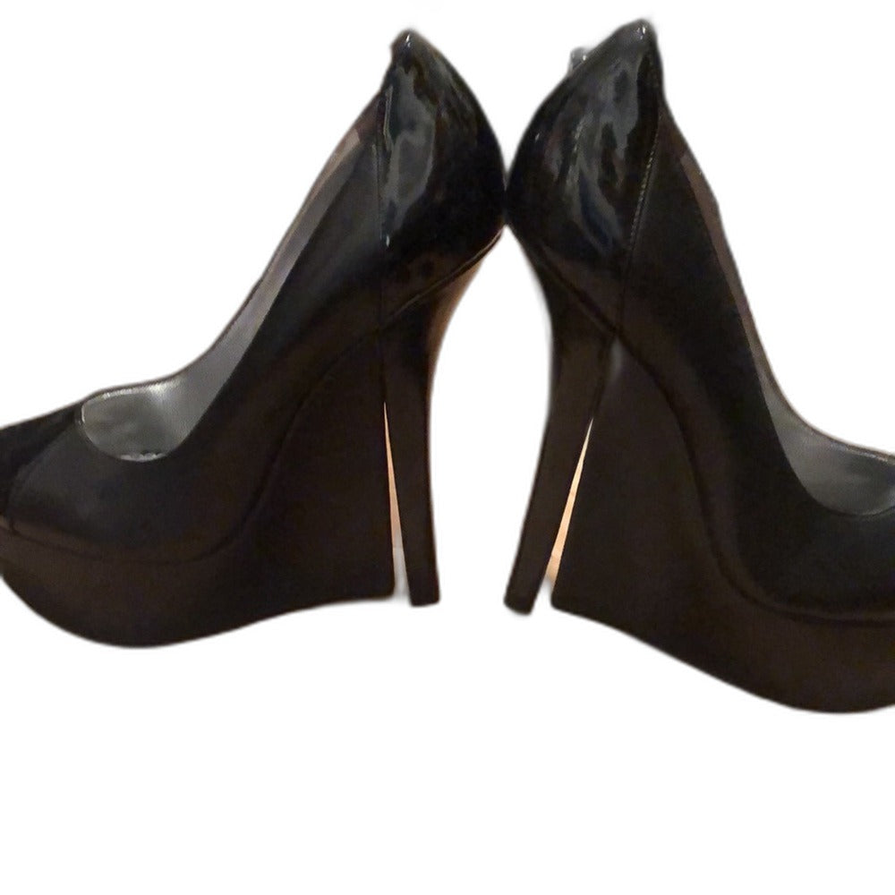 bebe Spectacular Sky-Highs black wedge shoes - photo 5
