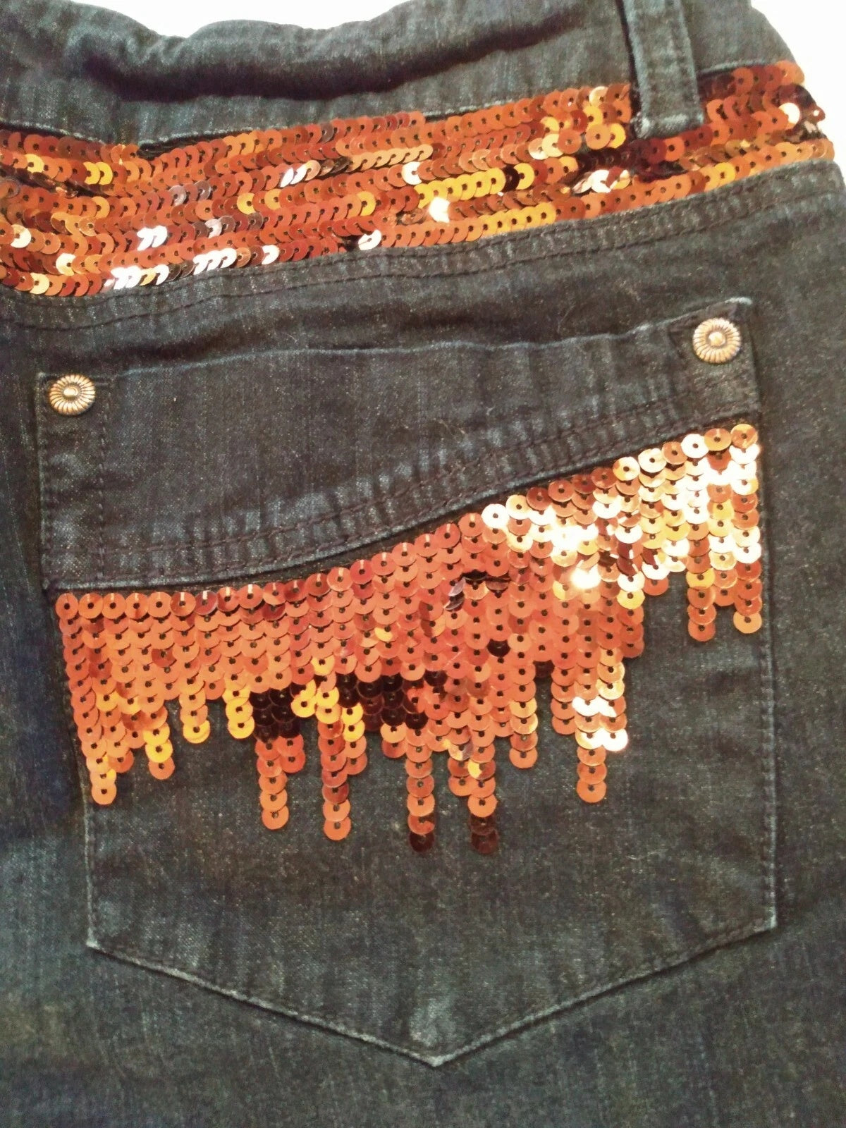Baby Phat Y2K dark wash sequin back pocket jeans - view 6