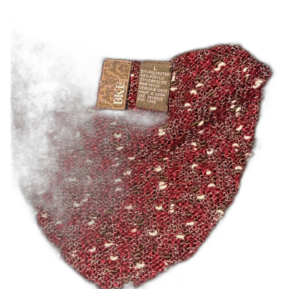 BKE burgundy knit babydoll sweater top - detail