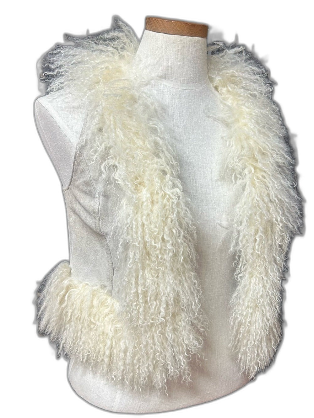 Y2K Topsbop grey suede shearling fur vest - view 6