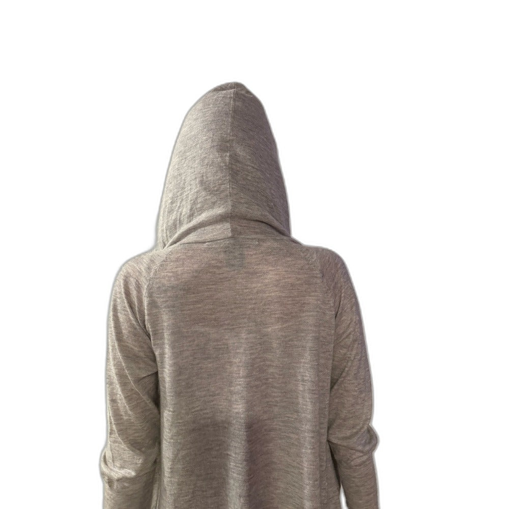 Thomas Wylde cashmere hooded sweater worn - back with hood up