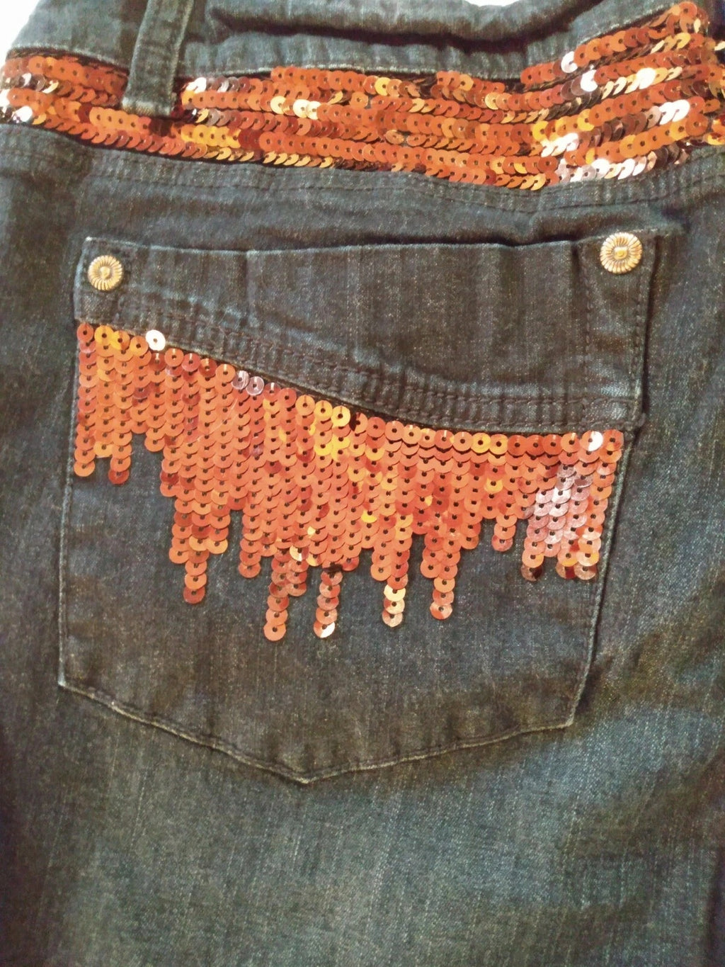 Baby Phat Y2K dark wash sequin back pocket jeans - view 7