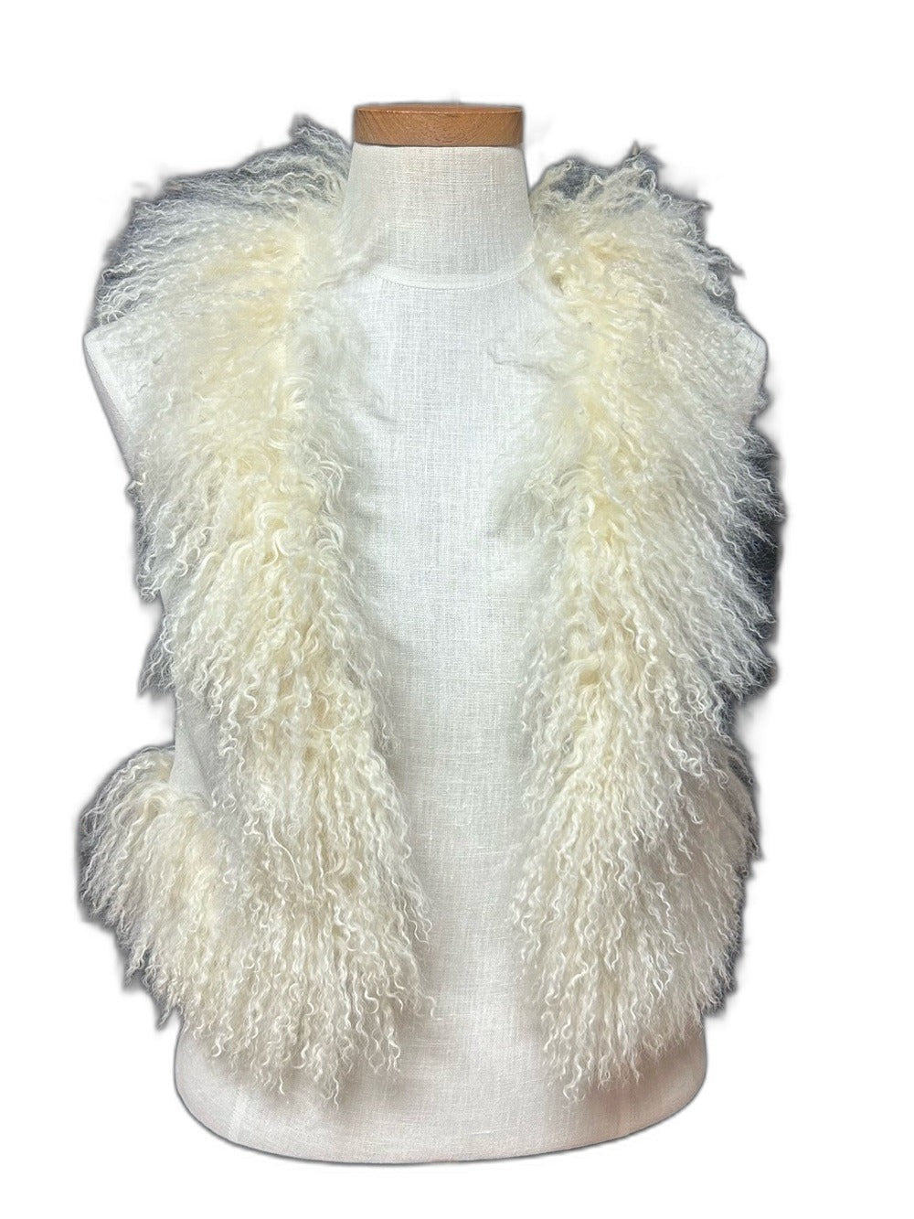 Y2K Topsbop grey suede shearling fur vest - view 8