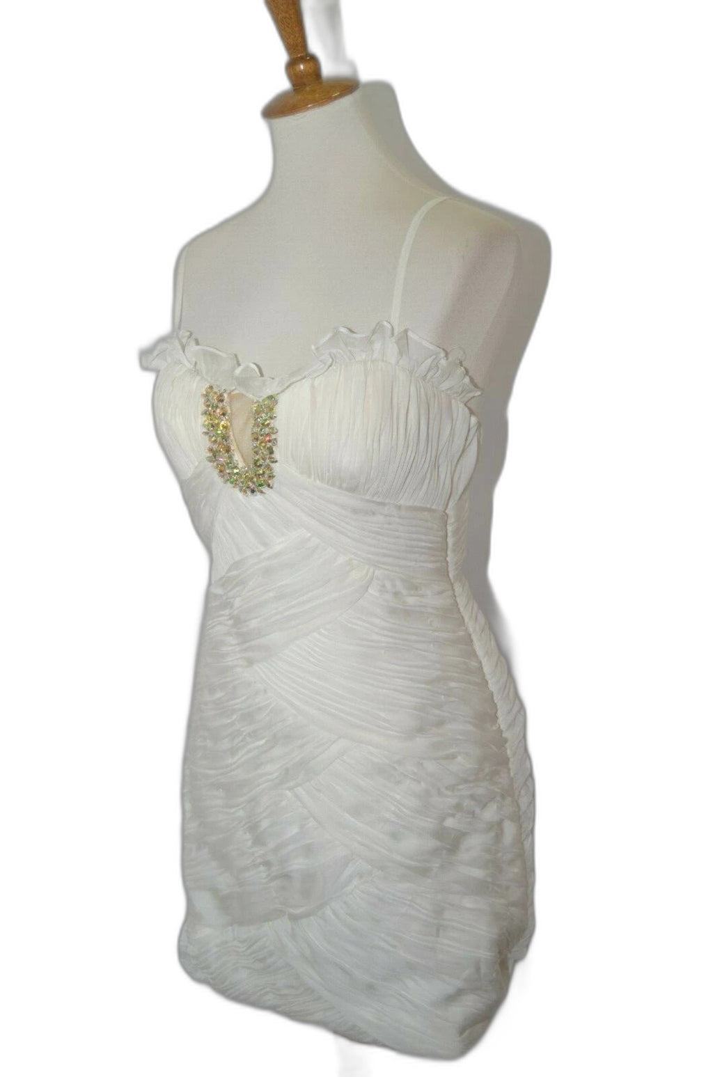 Dave & Johnny vintage white ruched sequin dress - view 8