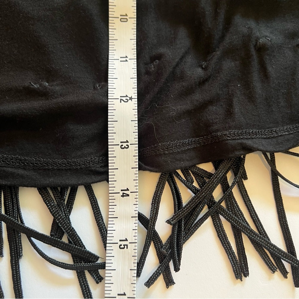 INC International Concepts black fringe top - size M - view 8