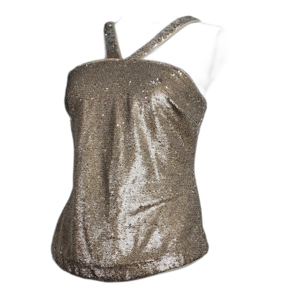 Vince Camuto gold and silver sequin halter tank top - view 8