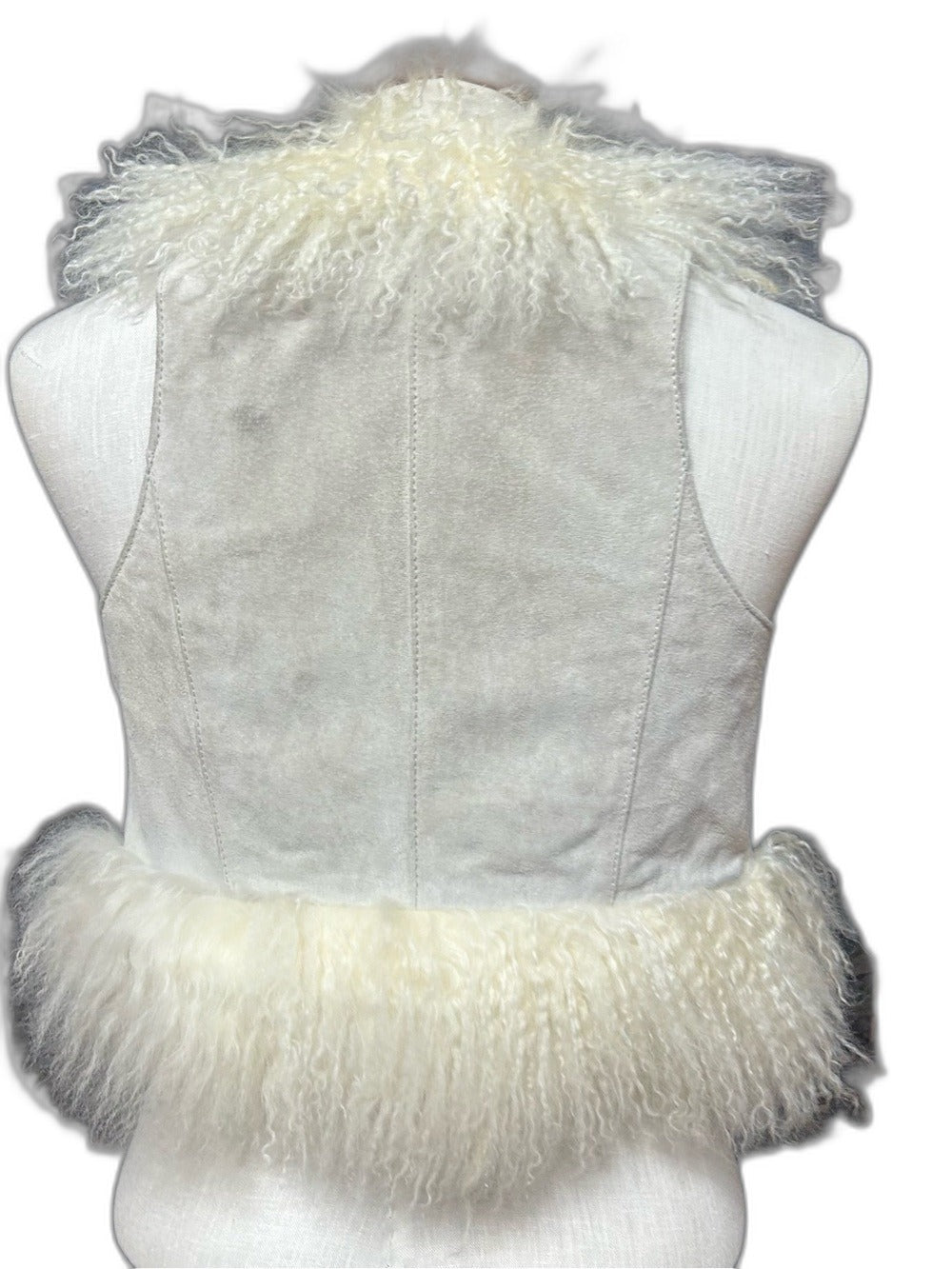 Y2K Topsbop grey suede shearling fur vest - view 9