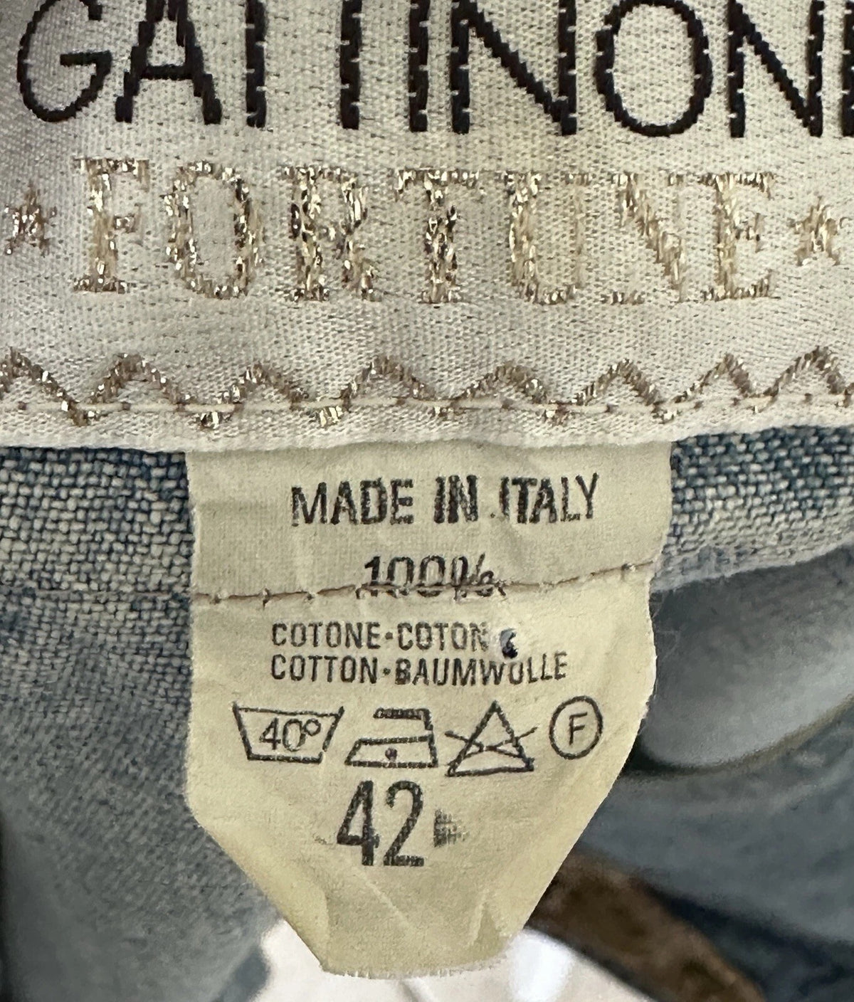 Vintage Gattinoni Fortune Italy embroidered denim top - view 9